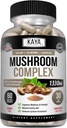 Kaya Naturals Premium Mushroom Complex Potent - Mushroom Complex Capsules 1330 mg per service - Aids 精神清晰支持免疫系统,健康与生命力 - 60 Counter