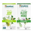 喜马拉雅 Hello Joy with Ashwagandha for Protection Moods and Spirits & Himalaya Hello Alert Mind with Bacopa for Energy, Focus and Reception, 草药补充品, 60 Capsules 每人60张卡普尔