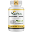 具有高强度维生素B12、D3和K2的妇女和男子的Vegan生命力多维塔明和矿物,180 Vegan多维塔明片 -- -- 6个月供应。 维加斯和蔬菜的维生素
