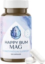 Happy Bum MAG 氧化镁 用于男女便秘 ^ Gentle Magnesium 便秘救济 & Colon 清洁支持 Softens Stool 和 Eases Bloating → 120 Capsules