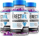 (3 Pack) Erectifil Gummys, Erectifil 1000 MG Gummys,全自然公式支持男性,全健康和峰值表现的Premium Male补充, Erec tifil Gomitas Reviews (180 Gummys).