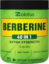 Zolotus Berberine Supplement 40 in 1, 配有海苔, 肉桂, 牛奶硝酸盐, 苹果苹果苹果醋, 奎西丁, Immune系统的最佳补编, 文摘和心脏健康