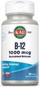 KAL维生素B12 1000mcg,健康能源持续释放补充品,代谢,心脏健康,神经和红血球支持,长拉式配方,维冈,100服务,100片