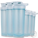 ShakerZoo-6 Pack-Protein Shaker瓶用于蛋白质混合,Shaker杯用于蛋白质摇摆,3 pcs 24盎司和3 pcs 20盎司(蓝色)