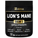 Zolotus Lions Mane蘑菇综合设施 配有 Cordeyceps, 长老莓, Ginkgo Biloba, Bacopa - 90 Capsules
