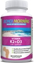 骨和心脏健康维生素K2 + D3 补充剂 - 高Potency 5000IU 维生素D3 和 100mg 维生素K2(MK7) Capsules 最佳钙吸收剂 - 60 Vegan Capsules