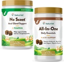 NaturVet All-in-One Dog Supplement - 用于联合支持,文摘,皮肤,煤炭护理 – 120 Soft Chews & No Scoot for Dogs - 120 Soft Chews - 支持健康肛门Gland & Bowel 函数