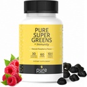 成人和孩子的超级绿地多维塔明古米(英语:Super Greens multivitamin Gummys for Adult and Kids Immune Supports Gummys) - 30 超级食品 Vegan 补充品 - 天然的Raspberry Flavor(60 Counter)