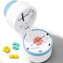 Pill Cutter - 用无污钢刀切除小药丸或大药丸的药片分解器,在四分之一,Pill Cutter 1/4,适合切除维生素,平板(1-4蓝)