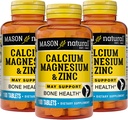Mason Natural Calcium Magnesium & Zinc, 300, Day Supply, 支持正常骨健康和免疫系统助推器, 3 Pack