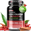高级 Ketogenic Colon Cleanse with Berberine 1500mg – 15 Day Parase Dex for Men & Women – Senna Leaf 用于快速便秘缓解、Gut Health & Bloating 减肥的超强公式