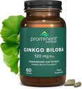 著名营养 Ginkgo Biloba 120mg - Ginkgo Biloba 叶片提取,草药补充剂以帮助支持记忆和焦点 - Vegan,Non-GMO,Gluten-Free,Soy-Free,60天供应 - 1包