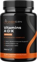 高吸收 ADK 维生素补充剂 - Vegan Vitamin D3 K2 MK7 & A 用于钙调节+ Bone 心脏甲状腺素和免疫支持 - Vitamin ADK 配有 5000IU D3 非 GMO 和 Gluten Free (1个月)