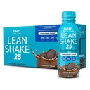GNC Lean Shake 25 蛋白质摇摇,临床证明的重量管理,食用置换,25g 蛋白质配零加糖,准备饮用,饼干和奶油,包12