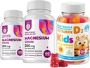儿童与Adults2000的维生素D Gummys IU和Magnesium Gummys - 健康的维生素D3 补充1000IU - 蔬菜的无胶胶原支持 儿童与Adults的无糖镁 Calm Chews