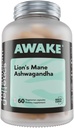 蘑菇基因 Lions Mane & Ashwagandha 补充 Capsules - 大脑、记忆和压力缓解的诺热带蘑菇 - 水果和 Ashwagandha Root for Focus, Energy & Wellness - 60 Capsules