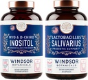 WINDSOR BOTANICALS Myo & D-Chiro Inositol和乳腺杆菌Salivarius Probiotic 女性健康支助包
