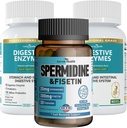 Spermidine & Fisetin 长寿套装:20mg Spermidine + 300mg Fisetin + Gut Health的消化酶 — 老年防御,细胞更新,以及男女消化救济