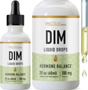 DIM Liquid Drops Supplement 100mg for Estrogen Balance for Women & Men | Hormone Balance, Menopause Supplements for Women, PMS Support & Antioxidant Support | Vegan, Non-GMO, Third-Party Tested