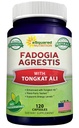 a/ 平均营养法多吉亚Agrestis 1000mg & Tongkat Ali 400mg - 120 Capsules - Fadogia Agrestis 提取补充剂和粉状复合药丸