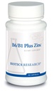 生物研究 B6 B1 + 锌供应 活性形式的 B 维生素, 5mg 高生物可得形式的锌, 活性中的辅助剂 300多种不同的锌依赖酶 90 Capsules