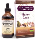 Amber NaturalZ Hawthorn & Dandelion Herbal 对狗、猫、鸟、兔子和几内亚猪的补充 支持心脏健康、循环和流体平衡 天然心血管护理