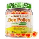 蜜蜂Pollen有机1000mg, w/Propolis, Royal Jelly, 糖无蜜蜂Pollen Gummys Rich in B-Vitamin, Antioxidants, 氨基酸, 蜜蜂Pollen Energy, Skin & Immune (1 Pack)