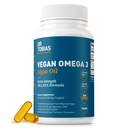 Tobias Vegan Omega博士,第3号补编,1400mg藻类石油,420mg DHA,和210mg EPA,每架服务,非GMO,Gluten-Free,Carrageenan-Free,60 Capsules,30架服务