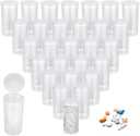 100Pcs 塑料空处方 Vial, 13 Dram 药丸瓶,防水防气合药瓶 与流行顶盖药盒 药丸,工艺品,糖果, 补充品和更多