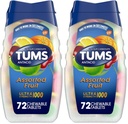 TUMS Antacid Chewable Tables for Heartburn Relief, Ultra 强力,各种水果,72片(2包)