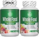全食 男女多维生素(2PACK):全自然日报 超级食品 维生素+矿物 消化酶,Probiotics和Omegas. 植物基多维生素,非转基因有机物无胶