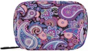 Naanle传统 Paisley Flowers Pill Box 7天案例 旅行组织者包,配有Zipper Floral便携式周约大小 维生素补充剂 Holder, 4.6 x 3.14 x 1.88英寸,紫色
