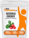 Bulk Assupports.com Acerola樱桃提取粉 - 天然维生素C补充, Acerola Cherry粉 - Gluten Free, 500mg / service, 500g (1.1磅) (Pack of 1)