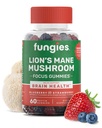 Fungies Lion's Mane蘑菇包,混合蓝莓和草莓Flavor - 蘑菇补充 成人与儿童的Gummy 支持大脑健康,认知功能,焦点,记忆和Mood,60种服务