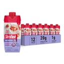 SlimFast蛋白摇摆,草莓-20g蛋白, Meal 替补摇摆准备饮用, 高蛋白与低卡布和低糖, 24维生素和矿物, 12 Counter (Pack of 1) (Packing May Vary)