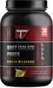Whey Isolate Power Vanilla Milksharke, 26g of 100% Whey 蛋白质隔离剂 用于构建精益肌肉-Vanilla Milksharke, 2lb- 30 services
