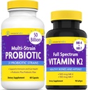 InnovixLabs维生素K2 & Probiotic Bundle Full Spectrum Vitamin K2(90 Softgel Capsules) 多斯图尔维生素(60 Time-Release Capsules). * 支持骨、免疫和健康。