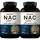 2 Pack NAC 补充剂(N-Acetyl Cysteine)配有 Quercetin, 1,200 mg per service, 480 Capsules → 双强抗氧化剂 支持免疫,活体,和肺健康 – 非GMO