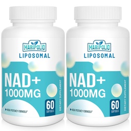 Liposomal NAD+ Supplement 1000 mg → 最高 NAD Pontcy → 最大吸收 → 纯 NAD Supplement → 能源和DNA修复,老化防御,大脑功能 → 120软胶