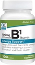质量选择 维生素B1 Thiamin 100 mg 能量支持 神经系统功能 & 脑健康 维生素补充片 100 瓶子