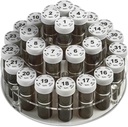 药瓶组织者卡迪月刊 - 31 编号全Size 药瓶 / Child-Proof Lids for the month day - 清空的黑盒和易于用于药物维生素和补充剂的每日剂量