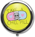Cute Cartoon Take A Chill Pill 引文框 拼图盒 trinket Stash Box Phone 拨号 Pop 艺术 反转药片 控件器 - 3 比较器