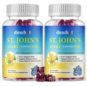 St John's Wort Gummys 600mg, 3 in 1 Official Herbal Supplements for Relief, Nervous System Support, 配有 Ashwagandha & Holy Basil Extraction for Advants & Kids, Non-GMO, Vegan, 120 ct.
