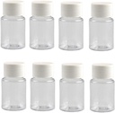 12PCS 30ML 1OZ 透明空塑料瓶,装有白色螺丝帽 固体粉末 胶囊 胶囊 胶囊 胶囊 贮藏箱 重装可携带可持久集装箱 木炭罐,用于每日旅行