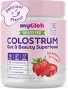 Colostrum Power Premium QQ Gut Health & Bloating, 发型生长和皮质Glow, 豁免 QQ天然火焰草莓 & Cream 草药 Bovine Colostrum 补充 QQ 高IgG, Gluten Free, Bioactives