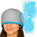 Vive Migraine Relief Cap - 头痛的热冷压缩帽 - 全头冰包 Beanie & Eye Mask for 张力和减压 - 冷却头带 - 可重用和软软胶包