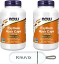NNOW 食品补充品, Psyllium Husk Caps 500 mg → XN-GMO 项目 验证,天然溶解纤维,肠内健康 * → 200 Veg Capsules - 包装2与药丸组织者
