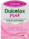 Dulcolax 粉红色工具软化器、杜塞酸钠、100毫克软胶片、25个计数器