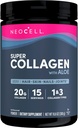 含有Aloe的Neocell Super Collagen; 1型和3型的Collagen; 支持健康的头发、皮肤和钉子; 自由胶质; 不受味的粉末; 10克Collagen/服务; 30名服务员; 10.6 Oz*