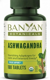 Banyan植物学 Ashwagandha 片 – 有机 Ashwagandha 根 – 用于自然能源支持和压力支持的著名草原适应剂 * 180 片 – 非GMO 可持续来源 Vegan